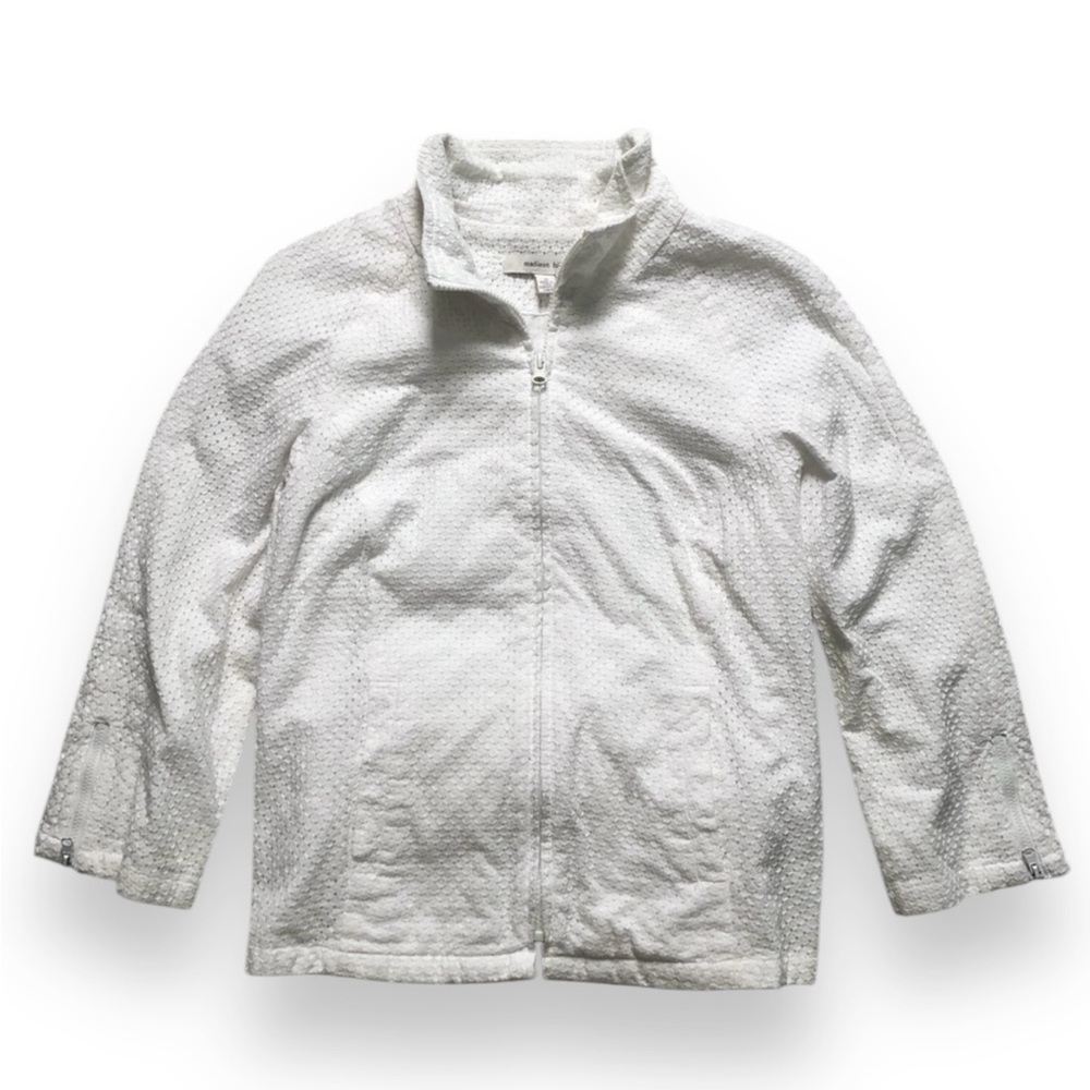 MADISON HILL Cotton Eyelet Zip Moto Jacket Sz 12